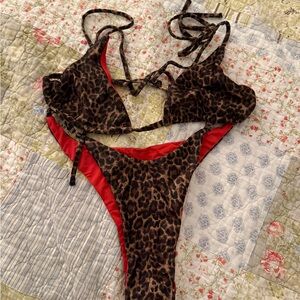 ALT leopard print/red bikini set